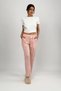 Women's Cotton Elastic Waist Ribbon Patterned Pajama Bottoms with Pockets, Salmon Stripes