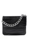 Black Color Crocodile Patterned Small Size Women's Hand and Shoulder Bag