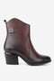 Women's Claret Red Genuine Natural Leather Number 36-41 Thick Heel Boots & Booties