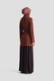 Red Brown Draped Blouse - Necklace Detail, 24K3614 - 6