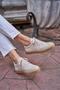 Beige Women's Logo Detailed Sneakers - 4