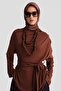Red Brown Draped Blouse - Necklace Detail, 24K3614 - 4