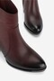 Women's Claret Red Genuine Natural Leather Number 36-41 Thick Heel Boots & Booties - 2