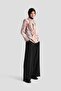 Collared Draped Patterned Blouse 24K3617 Mink