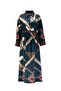Petrol Color Geometric Print Dress - 24K9911 - 6