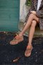 Garcia Women's Nude Real Suede Double Color Lace Detail Sneaker - 6