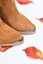 Western Series Metal Detail Tan Suede Women's Cowboy Boots - 8
