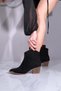 Western Series Metal Detail Black Suede Women's Cowboy Boots - 3