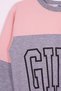 Crew Neck Long Sleeve Salmon Color Girl's Tracksuit Set - 3