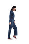 Women's Navy Blue Pajama Bottoms - 2