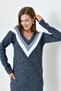 Knitwear of Elegance and Elegance: Garnish V-Neck Midi Dress - 6