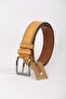 4 cm Mustard Yellow Nubuck Leather Belt - 2