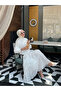 Summer Stone Detailed Long Skirted Fisto Hijab Suit White - 2