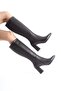 Kalibri Bitter Brown Color Thick Heel Pointed Toe Women's Boots