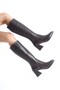 Cezstar Bitter Brown Color Thick Heel Blunt Toe Women's Boots