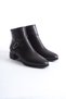 Kaltas Bitter Brown Color Buckle Short Thick Heeled Boots - 2