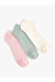 Textured 3-Piece Booties Socks Set - Multicolored
