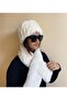 Furry Plush Heart Hat and Scarf Set - Winter Faux Fur Valentine's Day Gift