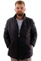 Fashion XL Plus Size Men's Stand Collar Quilted Coat U24601 Charcoal Black