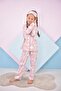 Girl's Pink Color Mickey Minnie Patterned Printed Pajama Set with Eye Patch Gift - 3