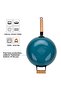 Wok Pan With Handle And Glass Lid 30x8.4cm/4LTR Black/Beige/Blue - 3