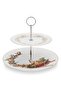 2-Tier Fruit Stand -19cm/27cm Serving Plate, 22cm Stand- Christmas Themed-Design Cake Stand