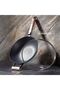 Wok Pan With Handle And Glass Lid 30x8.4cm/4LTR Black/Beige/Blue - 5