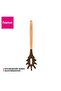 Silicone Spaghetti Server with Hanging Hole 32.5cm, Wooden Handle Pasta Server