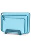 3-Piece Chopping Boards 41x28 cm. 36x24 cm. 31x20 cm With Holder Blue Plastic+ TPR