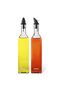 2-Piece Oil and Vinegar Glass Bottle Pouring Dispenser