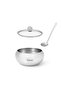 Sugar Bowl with Glass Lid and Spoon Stainless Steel Silver 560ml - 2