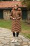 Tan Fur Hooded Long Inflatable Women's Coat 3409