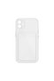 iPhone 12 Compatible Transparent Card Impact Resistant Yaki Silicone Case with Input Slot - 4