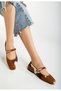 Women's Daily Use Tan Suede Ballerinas