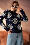 Women's Christmas Themed Soft Textured Long Sleeve Oversize Knitwear Sweater - 5