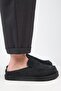(Ziva) Women's Genuine Leather Loafer Platform Anthracite Slippers - 2