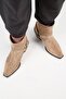 (Neus) Women's Genuine Leather Ring Belted Cowboy Special Distressed Leather Mink Boots - 6