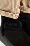 (Azura Mini) Women's Genuine Leather Black Boots with Fur Inside and Fur Strips - 4