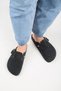 Zeta 2 Women's Genuine Leather Belted Buckle Sabo Anthracite Slippers - 7
