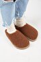 (Orlina) Women's Tedy Sabo Platform Brown Slippers - 2