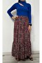 Women's Floral Print Ruffled Long Skirt - 5