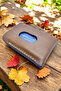 Cy Zenith Camel Genuine Leather Men's Women's Card Holder Wallet Handmade Card Holder - 6