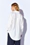 Ecru Modal Soft Textured Soft Hidden Pat Detailed Oversize Women's Shirt |   Mks 168262 -01 - 5