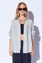 Gray Modal Soft Textured Soft Hidden Pat Detailed Oversize Women's Shirt |   Mks 168262 -01