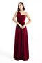 Women's Burgundy One Shoulder Slit Long Evening Dress - 2