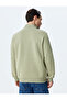 Long Sleeve Cotton Blended Basic Half Zipper Sweatshirt - 4
