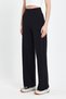 Loose Crop Trousers with Black Corsage Belt - 5