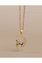 Catelune Zircon Stone Cat and Heart Steel Moon Necklace - 7
