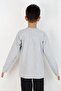Boy's Long Sleeve T-Shirt with Text Printing, Age 6-12, Light Gray Melange - 2