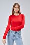 Red Lined Long Sleeve Snap Bodysuit - 5
